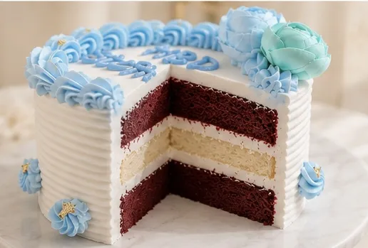 Red velvet vanilla cake