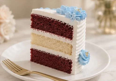 Red velvet vanilla cake
